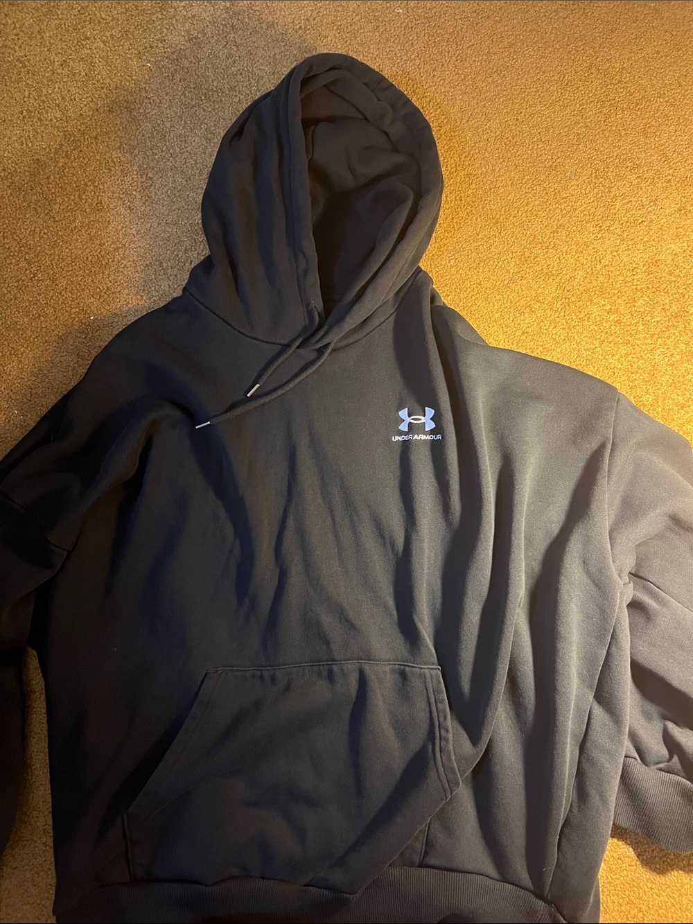 Under Armour Men's Black Hoodie with White Logo
